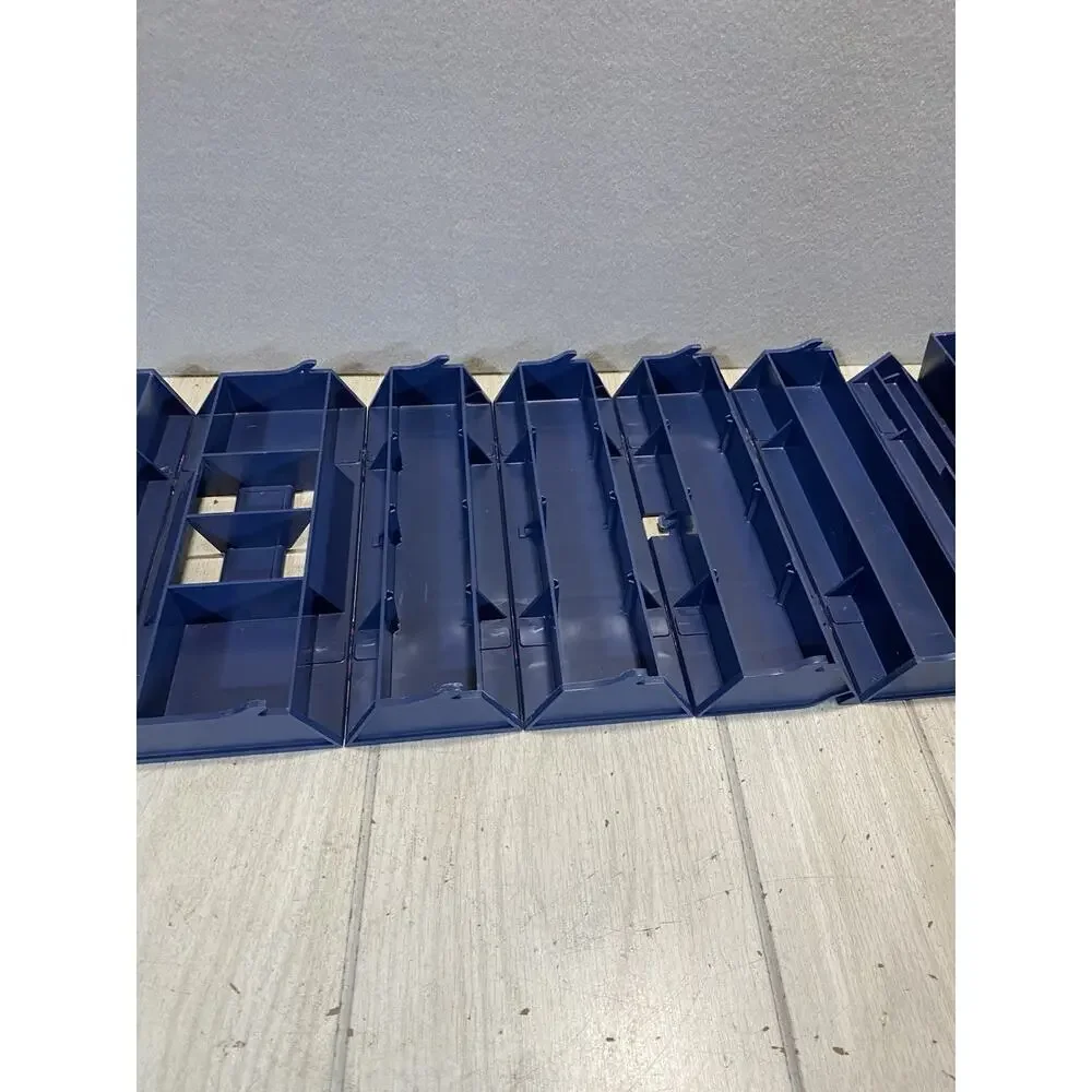 Blue VINTAGE ROLYKIT ROLL UP BOX PORTABLE STORAGE Organizer Tackle Crafts Sewing